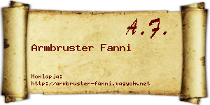 Armbruster Fanni névjegykártya